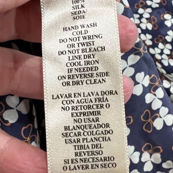 Converse John Varvatos Blue Silk Short Sleeve Dress - Picture 9 of 10